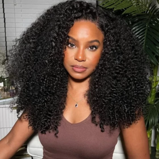 13x6 Kinky Curly Lace Front Wigs Virgin Human Hair HD Transparent Curly Lace Frontal Wig